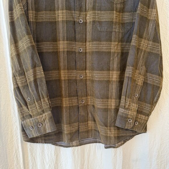 Scully Men's Western Shirt Size M Corduroy Long Sleeve Button Yard Plaid Brown - Picture 4 of 9